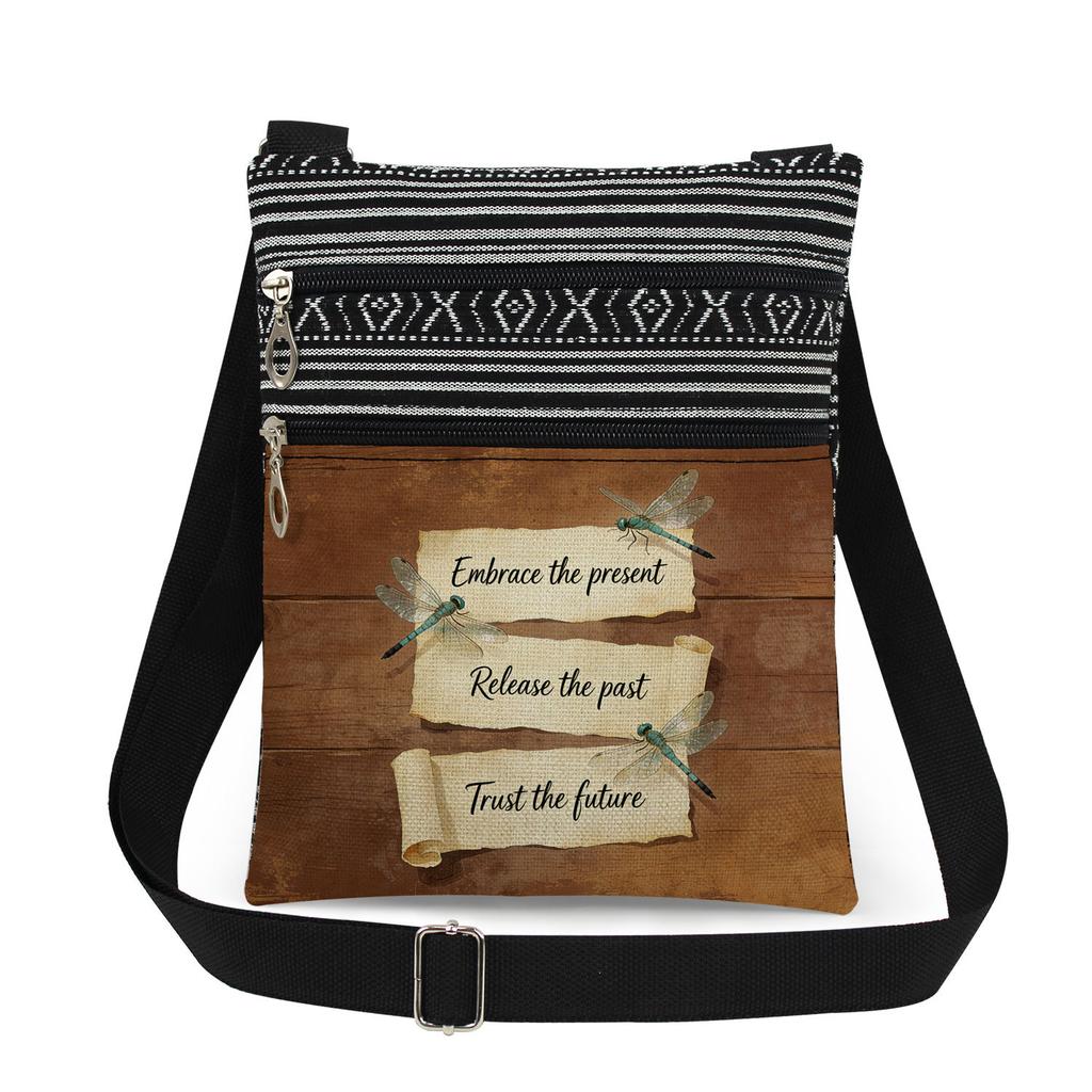 1 Stück Libellen-Print Tragetaschen Damen Schulterhandtaschen Postboten-Tasche 6919 KTB
