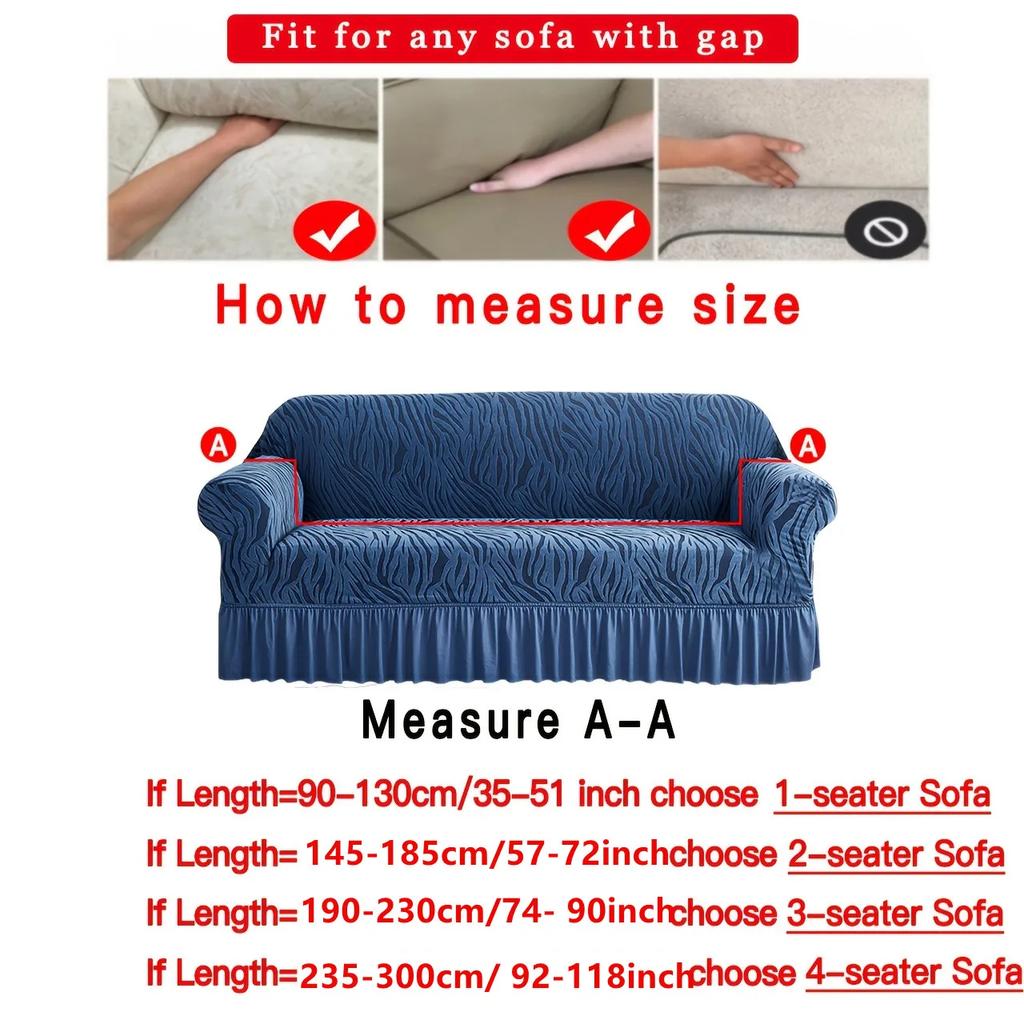 Cover With Skirt Elastic Elasticized Sofa Cover For Living Room1/2/3/4 Seat Armchair Cover Shape Home Furniture Couchcover Jacquard Living Sofa