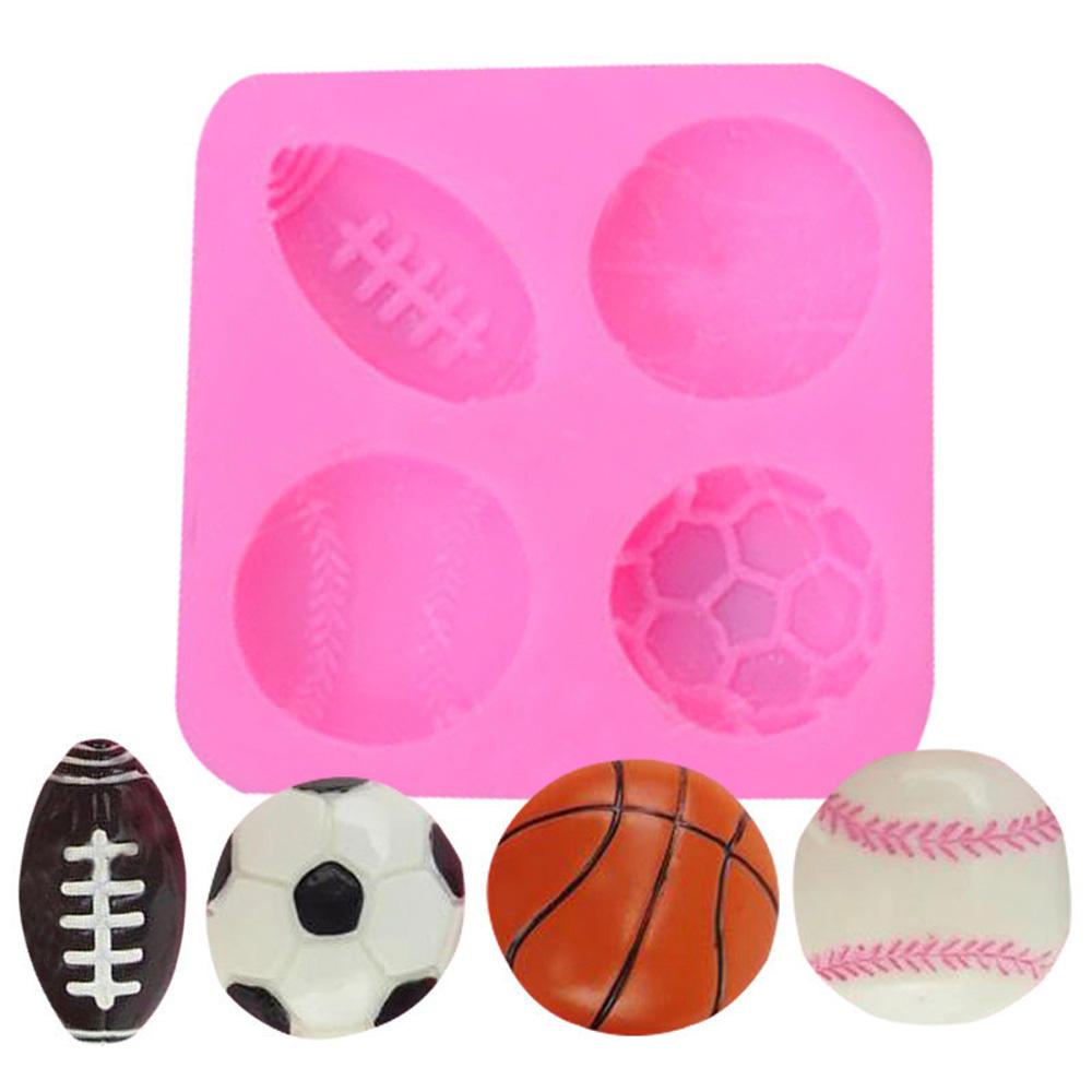 Rugby Basketball Bakeware Fondant Candle Fondant Mold Cake Decoration Baking Tool Chocolate Making