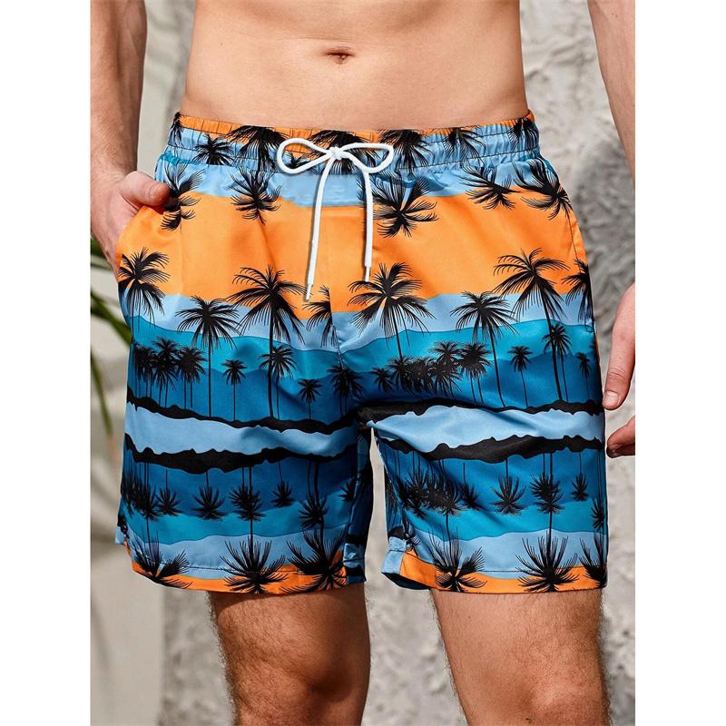 

Coconut Tree Pattern Beach Shorts For Men Fishbone 3D Printed Swim Trunks Summer Street Surf Board Shorts Vacation Short Pants 6XL