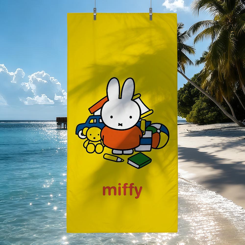 Cartoon M-Miffy Towel Quick Drying Beach Towels Are Suitable For Swimming Pools Camping Yoga And The Gym
