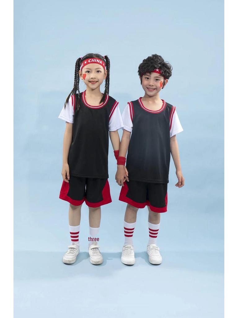 Two-Piece Girls' Basketball and Jump Rope Sports Uniform Set