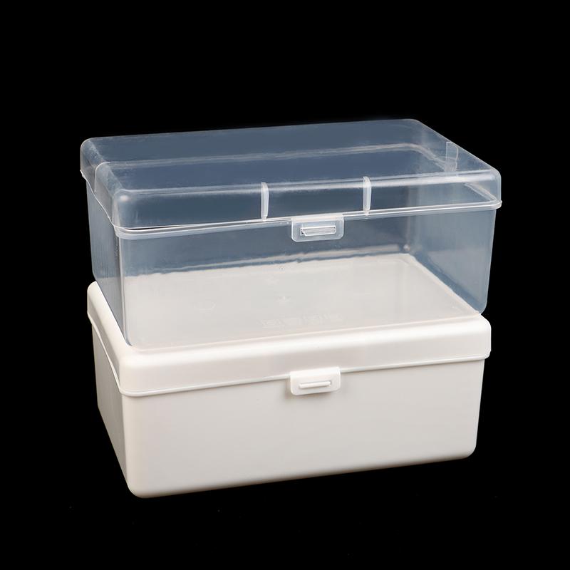 Ins White Transparent Flip Storage Box Home Organization Card Storage Case Sundries Stationery Desktop Dustproof Organizer