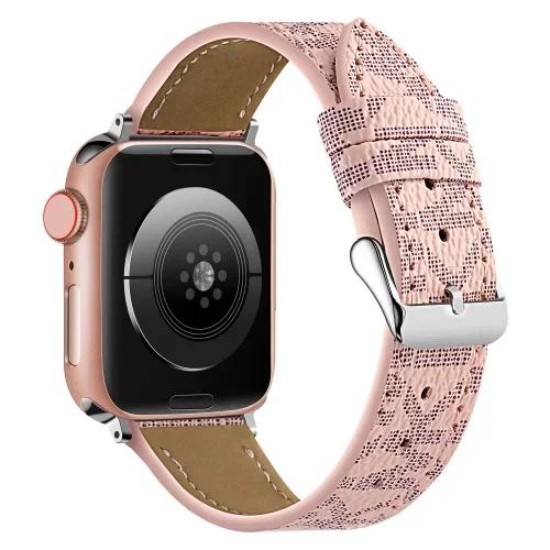 Luxury Watch Bands Compatible With Apple Watch Band 38mm 40mm 41mm 42mm 44mm 45mm, Designer Retro Leather Band Strap Classic Ban