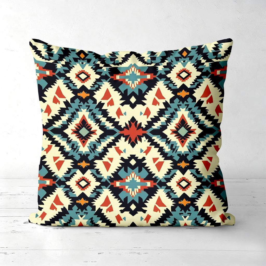 Bohemian Pattern Decorative Throw Pillow Cushions Polyester Pillowcase, Sofa Decorative Cushion Cov Headboard Pillow