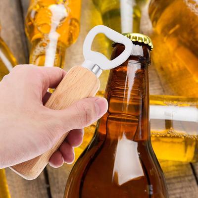 1-40PCS Wooden Handle Beer Bottle OpenerWooden Beer Bottle OpenerSolid Wood Beer Bottle OpenerStainless Steel Beer Bottle Opener