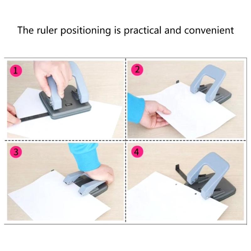 Zwei-Loch-Locher Tragbares Lochwerkzeug Müheloses Lochen 20 Blatt Kapazität für Scrapbooking Fotoalbum