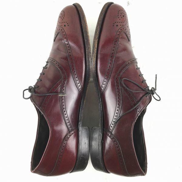 80s Vintage Made in USA Dexter Full Brogue Wingtip Shoes Burgundy size 10.5M 28.0 Men's(USED)