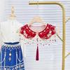 Girl False Collar Embroidered Chinese Ancient Shirt Shawl Wrap for Carnivals
