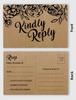 Inkdotpot 50 Blank RSVP Postcards Floral Kraft Rustic Print 4"X6" Response Cards,RSVP Reply Card For Wedding,Bridal Shower,Baby