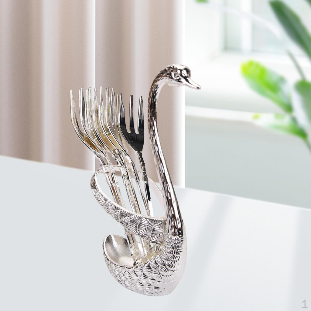 

Набор столовой посуды «Лебедь», 6 вилок, креативные декоративные подарки, держатель из цинкового сплава, стеллаж для хранения посуды