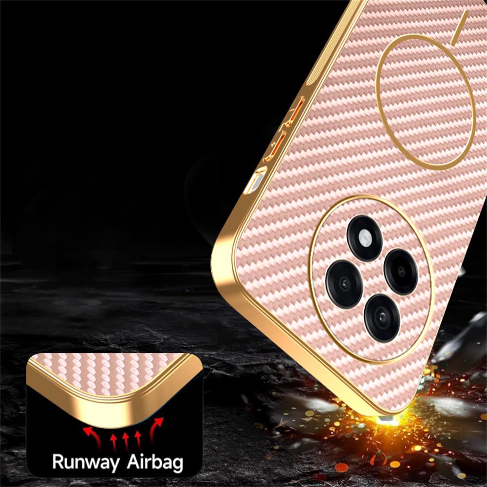 For OnePlus Ace 5 5G/5 Pro 5G/13R 5G Phone Case Carbon Fiber Textured Electroplated TPU Back Cover