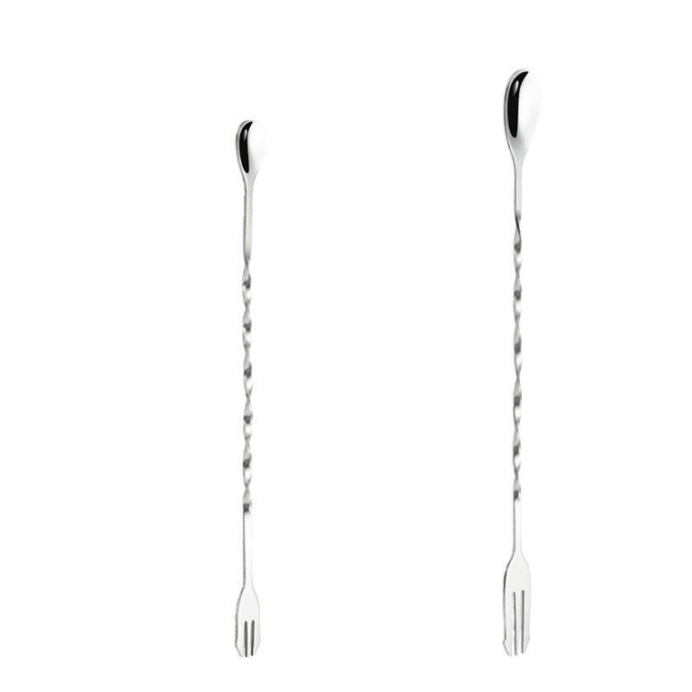 Stainless Steel 410 Double-Headed Long Handle Cocktail & Milk Tea Mixing Spoon