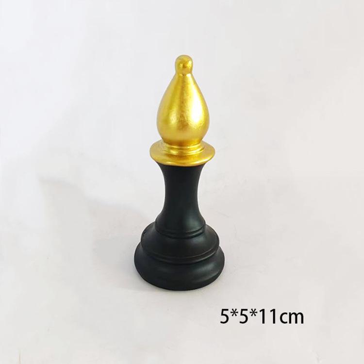 Black and White Chess Piece Resin Figurine for Creative Home Decor