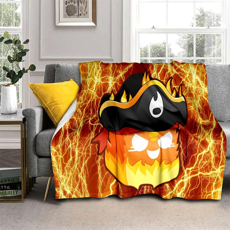 HD B-Blox Fruit 3D Cartoon Game Gift Blanket,Soft Throw Blanket for Home Bedroom Bed Sofa Travel Picnic Office Cover Kids