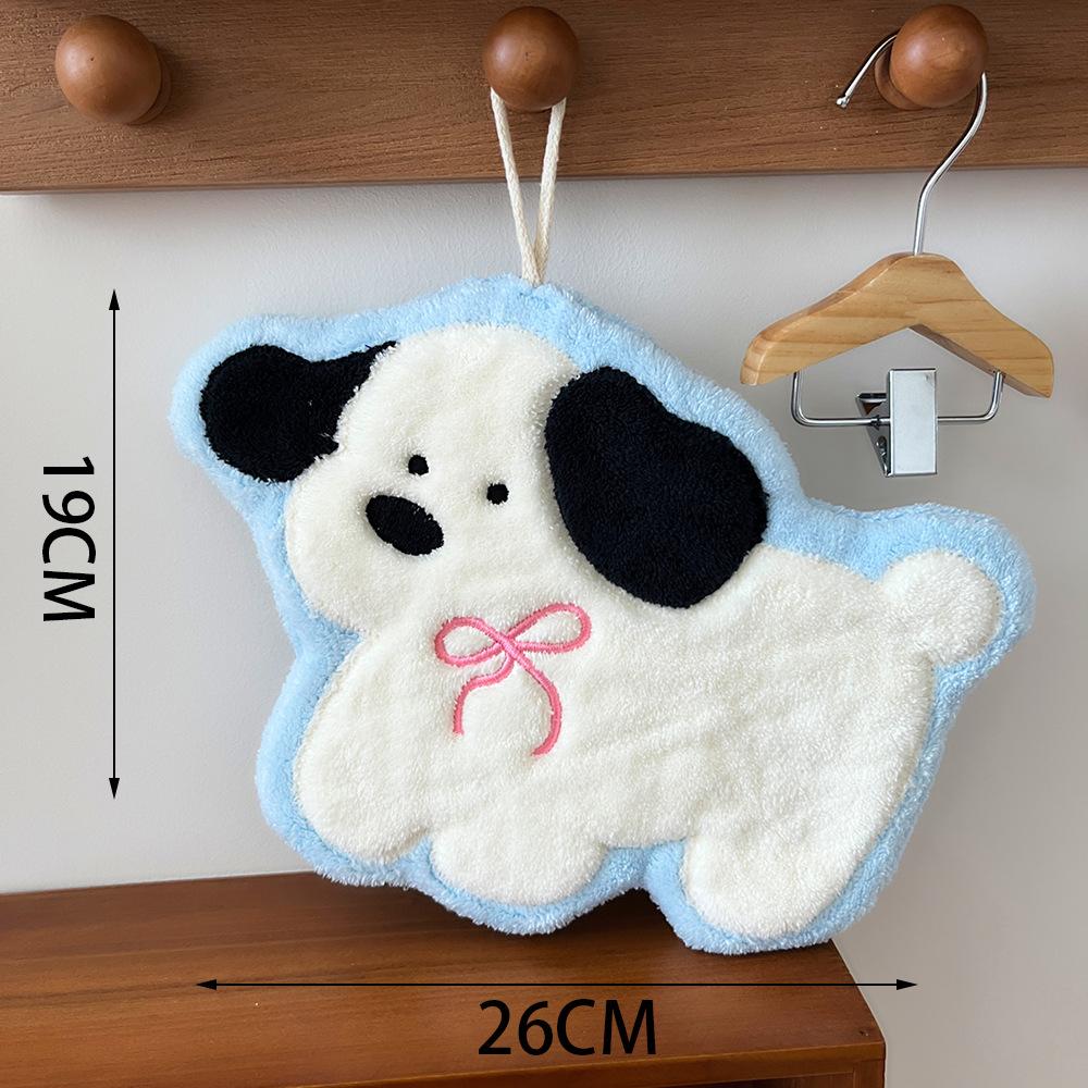 Cat-Shaped Coral Fleece Dopamine Hand Towel Super Absorbent Soft Touch, Space-Saving Vertical Design for Bath & Kitchen Decor