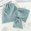 3pcs/set Solid Color Corduroy Drawstring Cosmetic Bags Gift Package Storage Bag Travel Cosmetic Lipstick Makeup Organizer Pouch