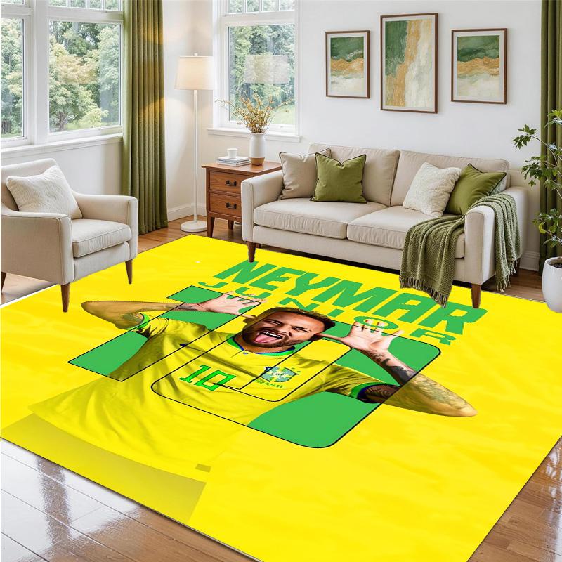 Brazil national football team Design Crystal Velvet Rug Soft Decorative Mat for Bedroom Entrance