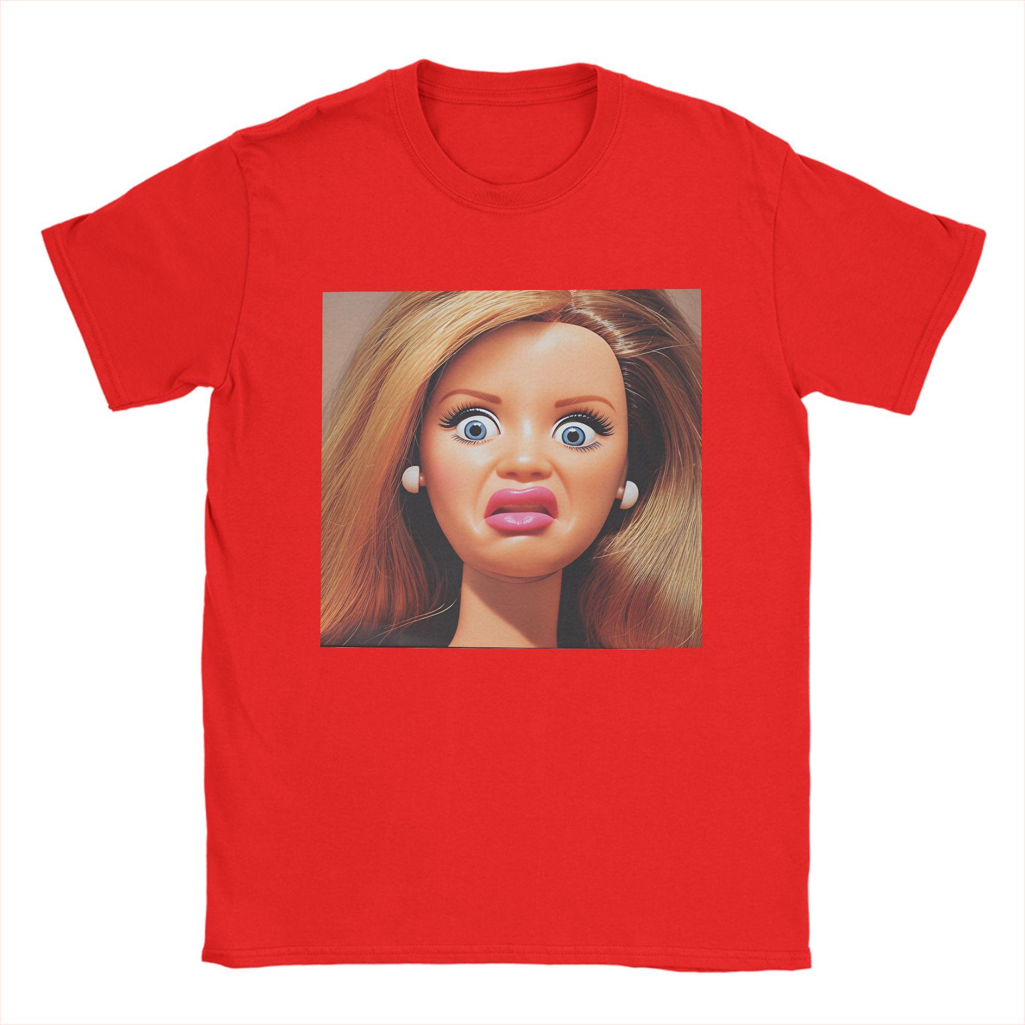 

Funny Doll Print TShirts for Unisex Casual Pure Cotton Tee Shirt Crew Neck Short Sleeve T Shirt Gift Idea Clothing S