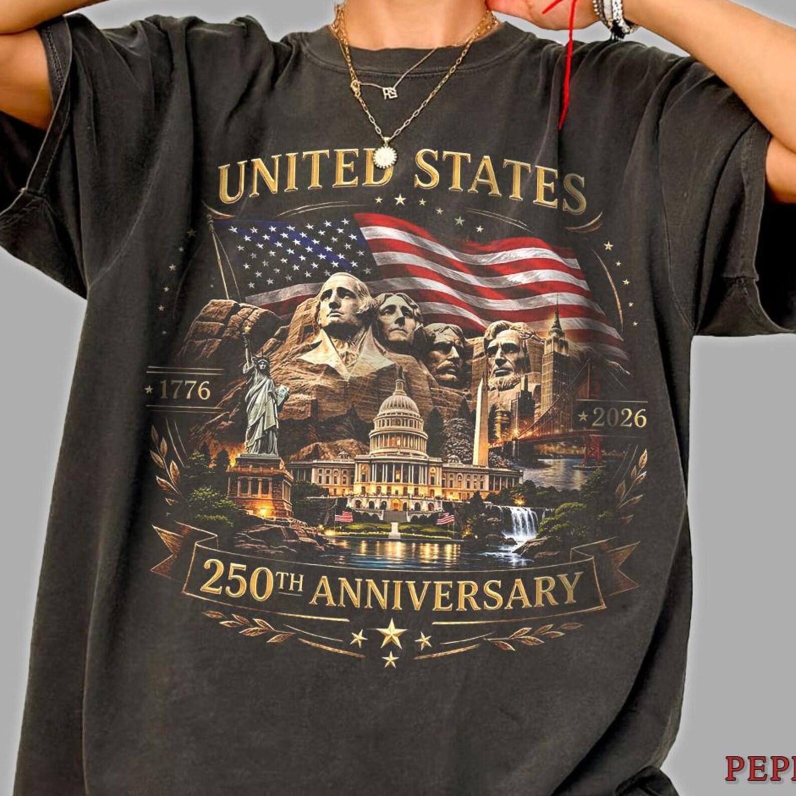 United States 250th Shirt: American 250 Years Shirt, USA 1776 Anniversary Tee, Vintage July 4th Shirt, july 4th shirt 4XL