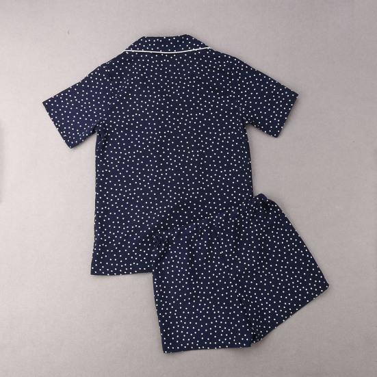 Pajamas Set for Women Button Down Short Sleeve Shirts Drawstring Shorts Two Piece Sleepwear