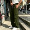 Pantalon de jogging décontracté pour homme de couleur, coupe ample, jambe droite large, avec taille élastique