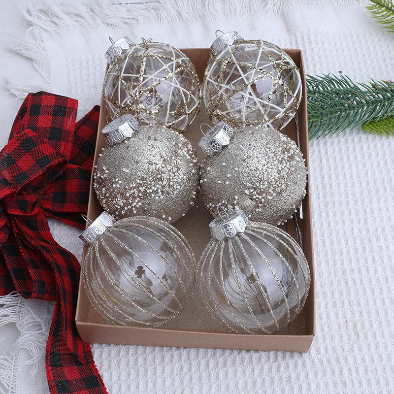 8CM Transparent Christmas Ball Set - New Style Christmas Tree Ornaments & Scene Decorations