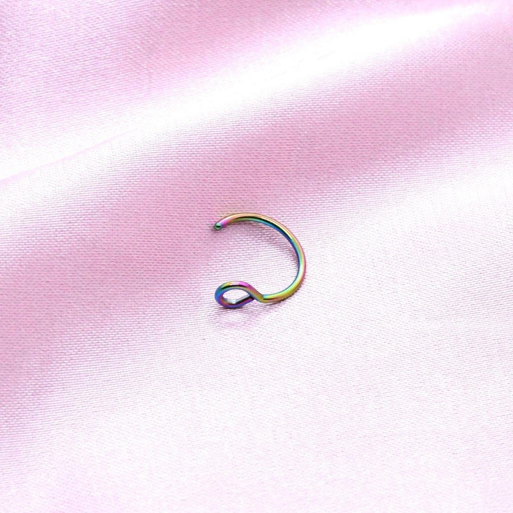 Anello al Naso Finto a C in Acciaio Inossidabile - Gioiello per Piercing al Corpo Elettroplaccato