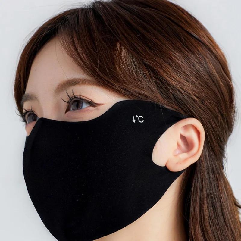 Ice Silk Sunscreen Mask Anti UV New Sunshade Mask Breathable and Traceless Summer Thin Eye Protection Ice Feel