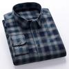New 100% Pure Cotton Flannel Men's Plaid Shirts Male Business Casual High Quality Long sleeve Shirt for Men Pocket Shirt 4XL 5XL