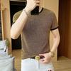 Shiny Silk Men O Neck Short Sleeve T Shirt Summer Fashion Hip Hop Punk Oversize Streetwear Golden Silver Party
