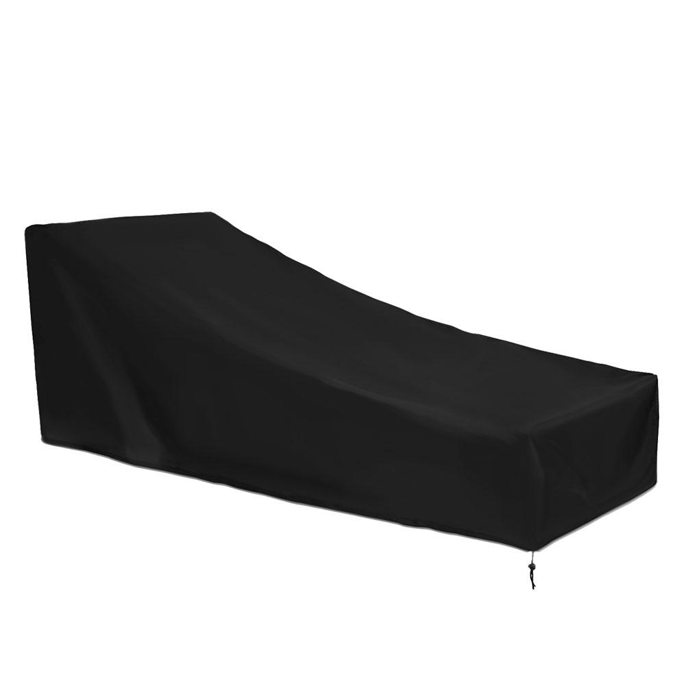 Outdoor Waterproof Folding Chaise Lounge Chair Cover Anti rust(210D outer black&inner silver)