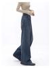 Amerykańskie jeansy vintage z wysokim stanem i oversize dla kobiet, luźne, luźne, Y2K, szerokie nogawki, modne, streetwear, niebieskie, dżinsowe spodnie