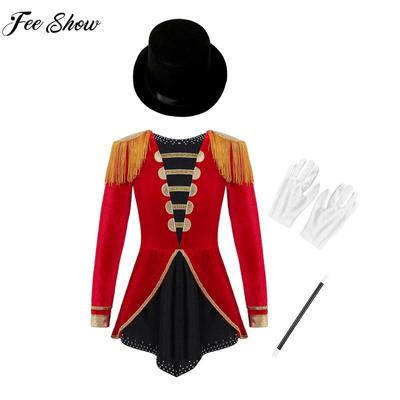 Anime Charakter Cosplay Mädchen Zirkus Ringmaster Zauberer Cosplay Kostüm Langarm Trikot Kleid Mit Hut Zauberstab Handschuhe Für Hallowee