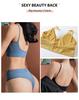 Women's French Wirefree Push-Up Bra Set - Thin, Sexy Triangle Cup Sports Underwear with Beautiful Back Design, Two-Piece.