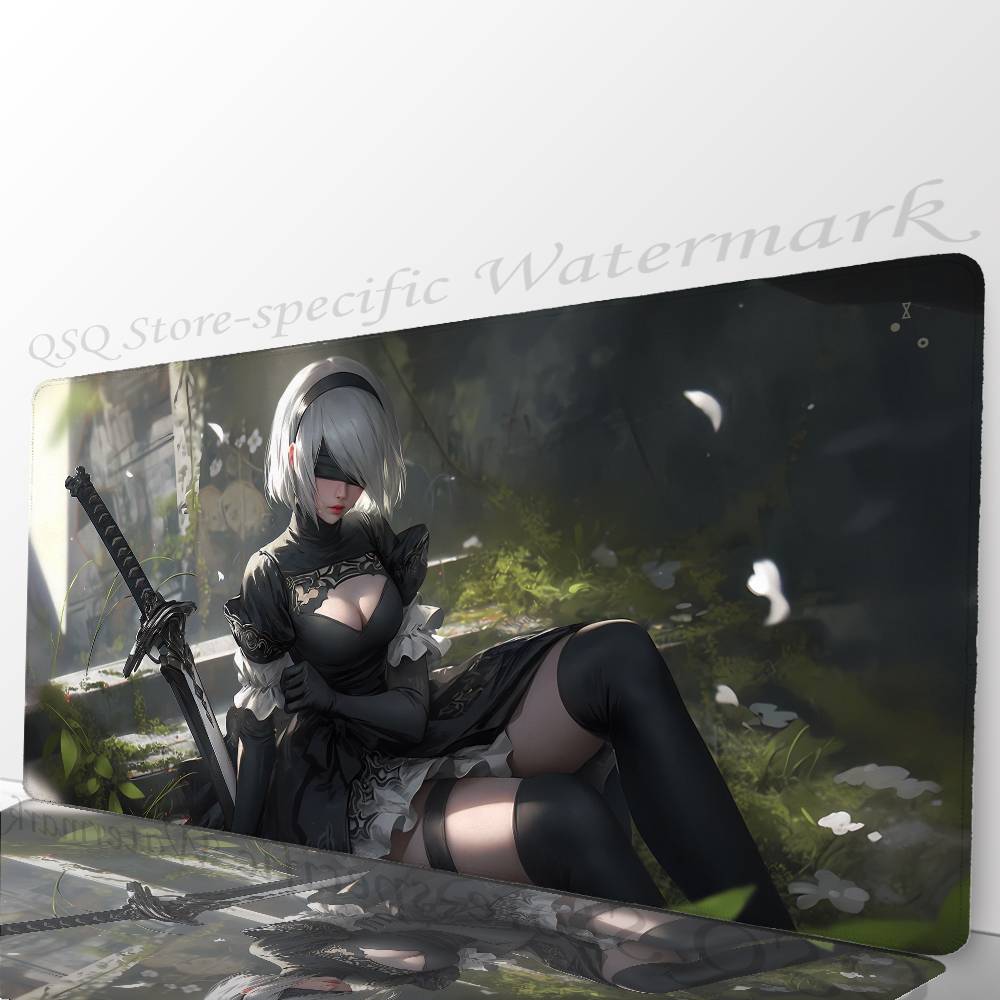 Nier Automata Anime Fight Game Mousepad Mouse Mat Desk Mat With Pad Gaming Accessories Prime Gaming XXL Keyboard Pad Padding M