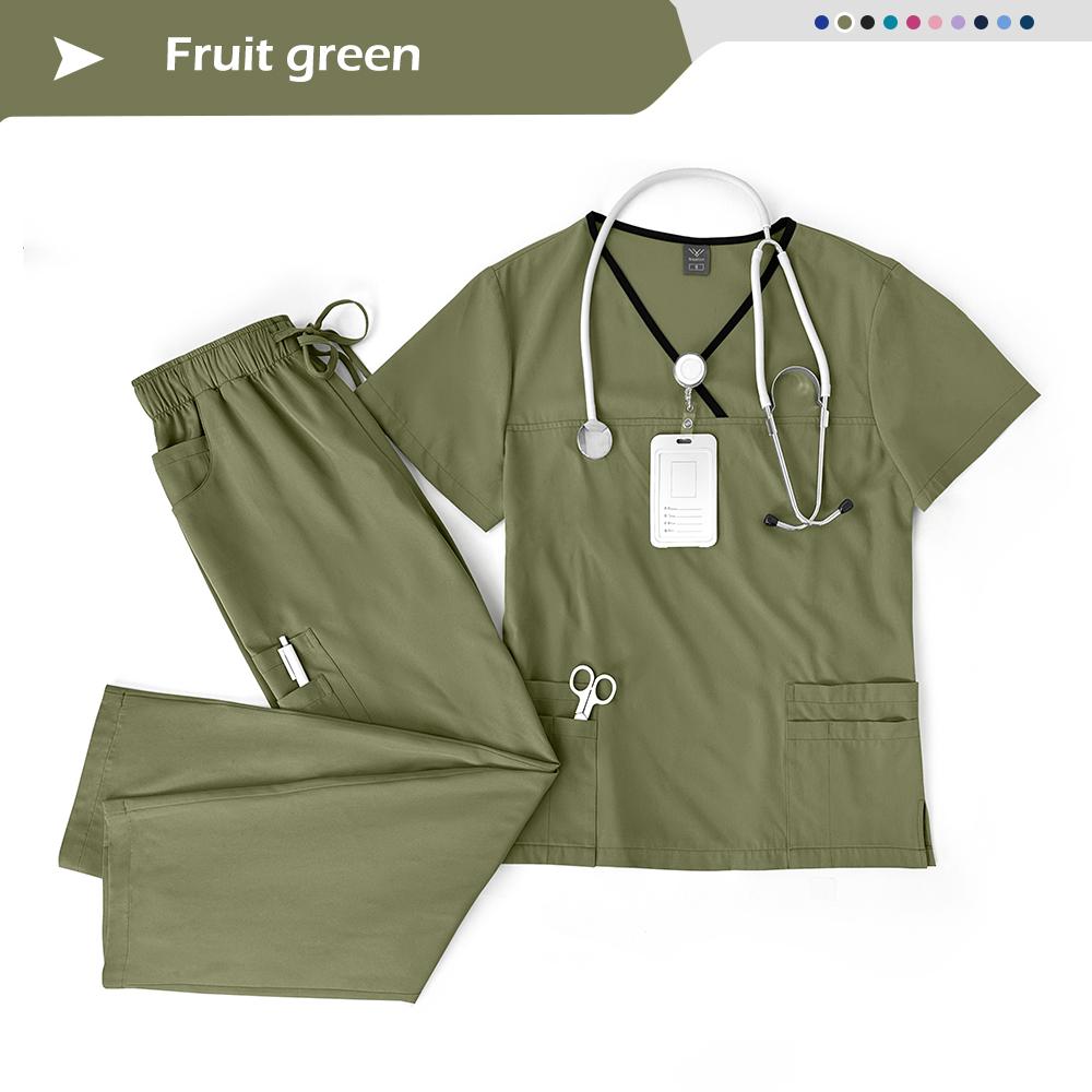Elastic Breathable Nursing Articles Surgical Uniforms Woman Hospital Clinical Uniform Multicolor Short Sleeved Beauty Salon Wear
