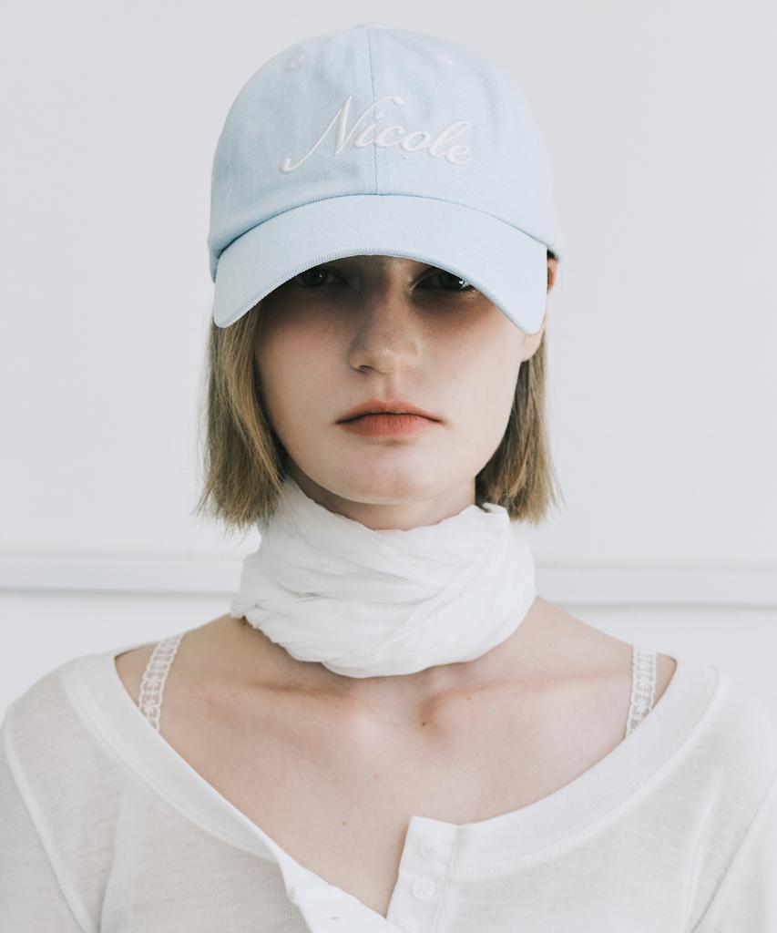 Nigaennikol Nicole Lettering Ball Cap_Denim Sky Blue
