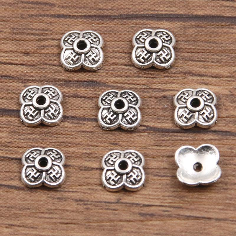 

Античні срібні роздільники-квіти: Багатостильовий, порожнистий дизайн для DIY браслетів та намист