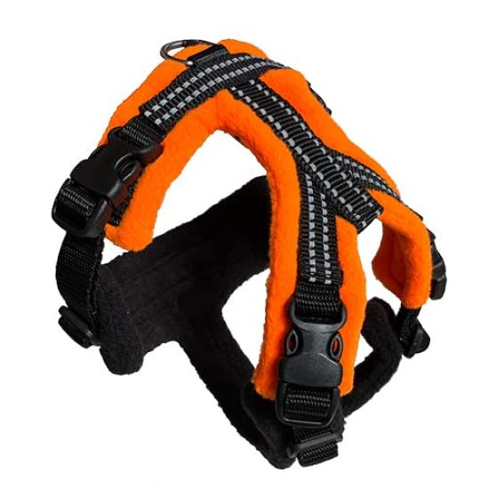 

Perfect Fit Size Small small Hivis Light 15mm Equivalent to a Size 2 Tracheal Collapse HVO15S Harness, (for dogs), Orange, Reflective, (XS-10),
