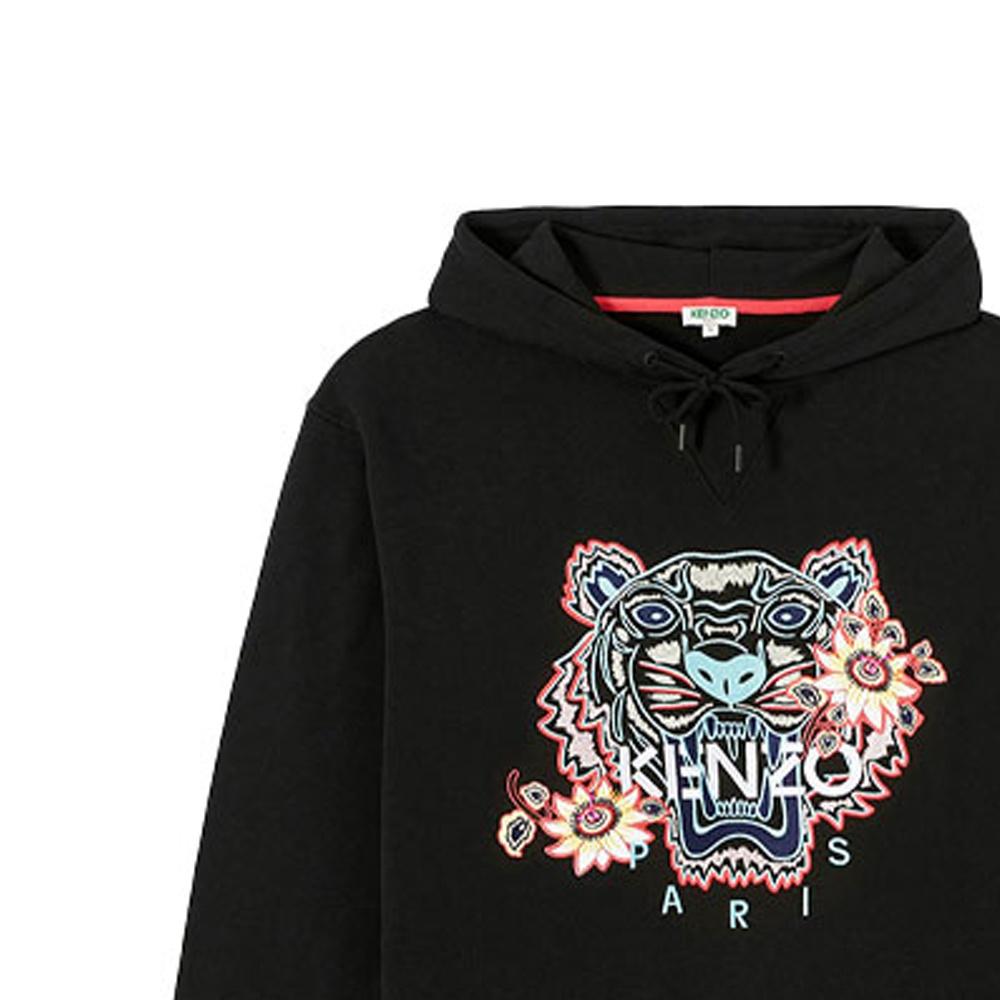 (WMNS) KENZO Tiger Embroidered Pure Cotton Casual Long Sleeves Hoodie Black Women's F962SW7594XO-99