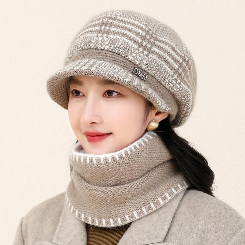 Octagonal Hat Warm and Cold Ear Protection Knitted Hat Women's Winter Mother Hat Fashion
