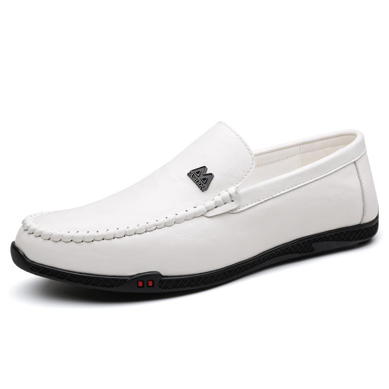 Summer Autumn New Designer Leather Shoes for Men Soft Sole Casual Loafers Male Solid Color Driving Shoes Man