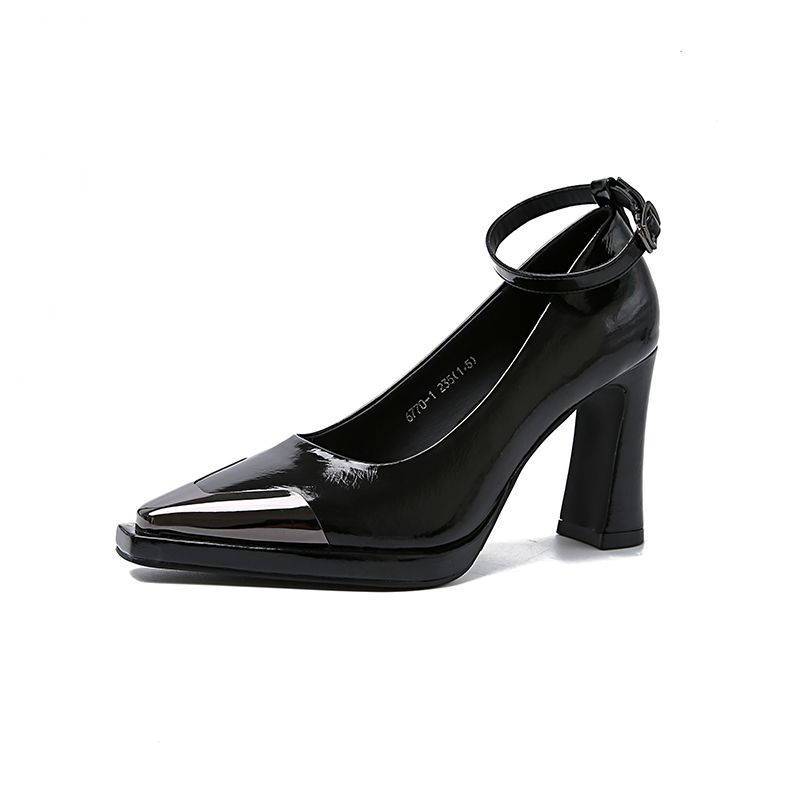 Fashion Metallic Pointed-toe High Heels Autumn New Shallow-mouthed One-band Anti-slip Wear-resistant Single Shoes