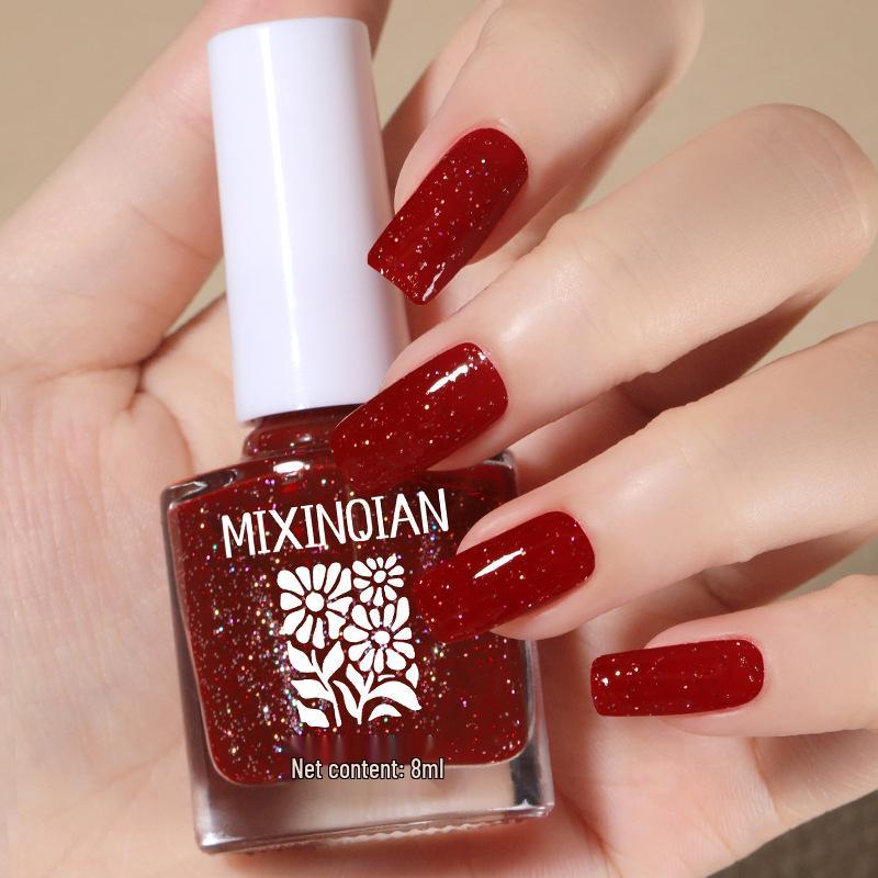 Cherry Champagne Bling Nail Polish - Non-Toxic, Quick-Dry, Long-Lasting, Non-Fading Formula for Fingernails and Toenails.