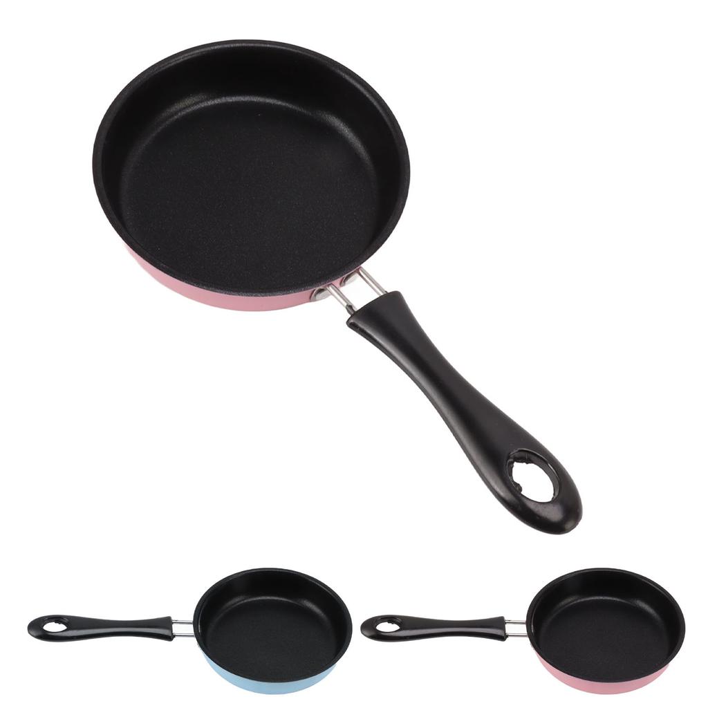 Egg Pan Stainless Steel Prevent Stick Mini Fry Pan Electroplated Round Heat Insulation Long Handle Kitchenware Kitchen Supplies