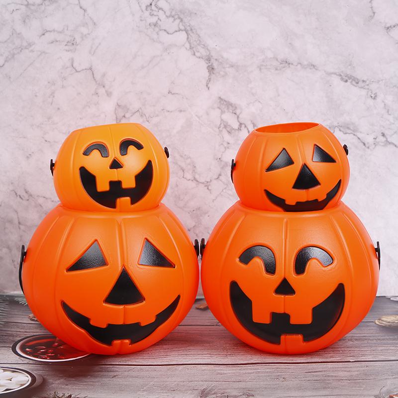 Halloween Party Props Plastic Pumpkin Bucket Decorate Halloween Decoration