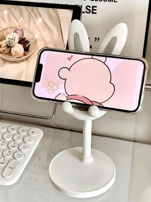 Support de bureau pliable lapin mignon, réglable pour téléphone et iPad, support portable dessin animé