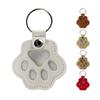 Pet Memorial Keychain Faux Leather Cat Claw Design Pet Hair Storage Pouch Pet Fur Keepsake Keyring for Pet Lovers