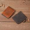 100% Echtes Leder Kleine Geldbörse Top Qualität Herren Reißverschluss Geldbörse Mehrfach Kartenhalter Geldbörse Mini Münztasche Retro Mode Kurze Geldbörse
